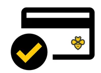 Stylized credit card with infinibee