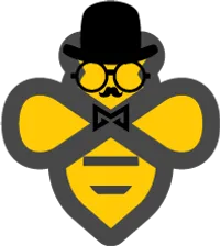 Beeminder bee wearing a bowler and glasses