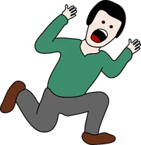 Panicked person fleeing